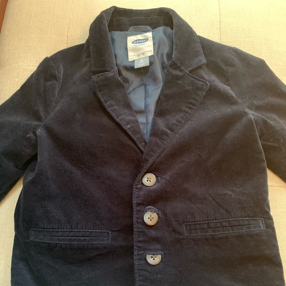 Velvet navy blue blazer